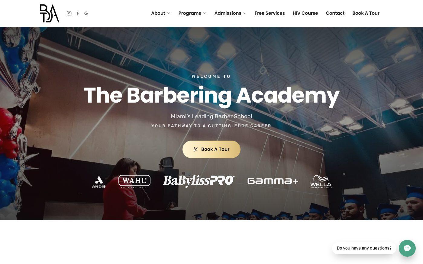 Barber school website rebuild